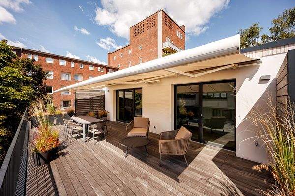 Wohnung 14 Dachterrasse Markise rechts