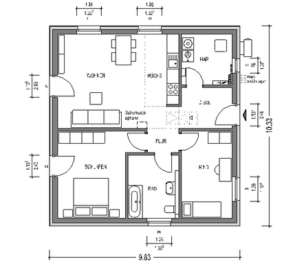 UV B820 kleiner Bungalow