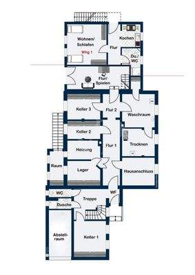 Grundriss Keller:Hochpaterre Beedenbostel