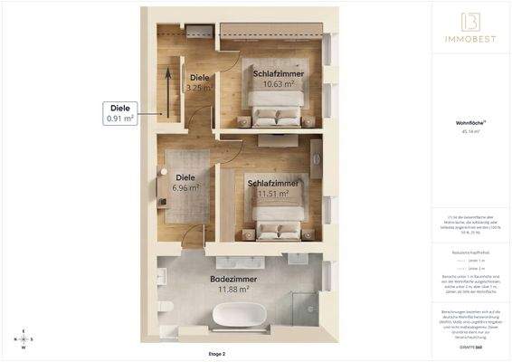 Grundriss Visualisierung OG