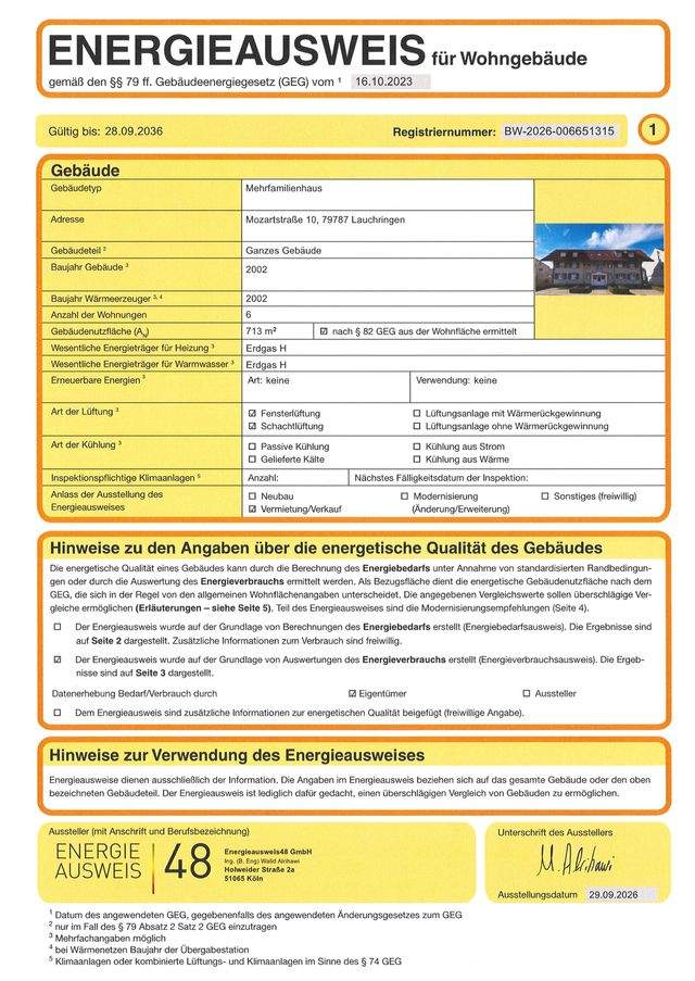 Energieausweis gültig bis 28.09.2036 Seite 1