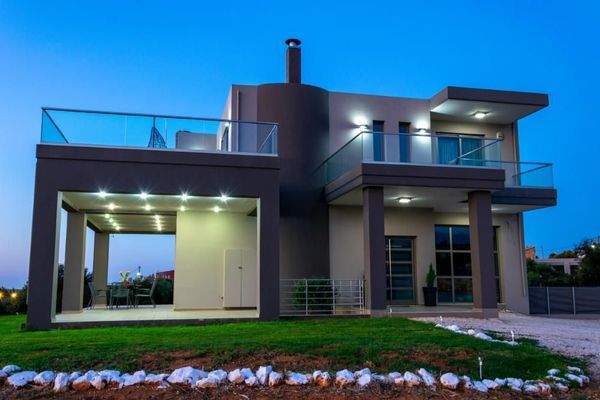 Kreta, Agios Onoufrios: Neu erbaute Villa mit perfektem Meerblick zu verkaufen