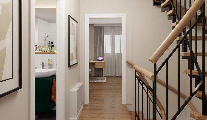 Heller und freundlicher Flur im Obergeschoss