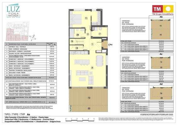 Grundriss Aa 3 SZ 3 Bäder EG