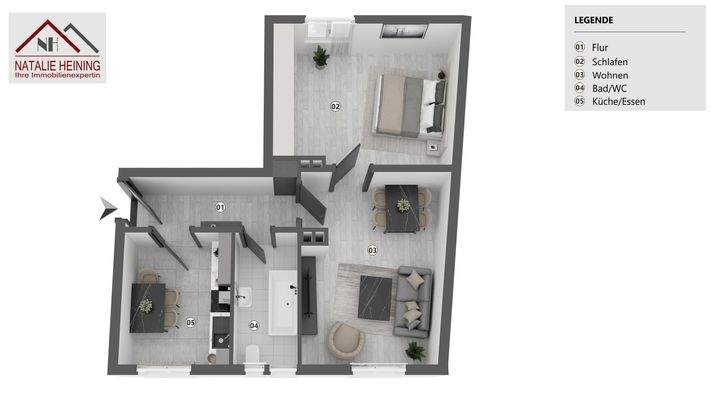 3-D-Zeichnung Wohnung