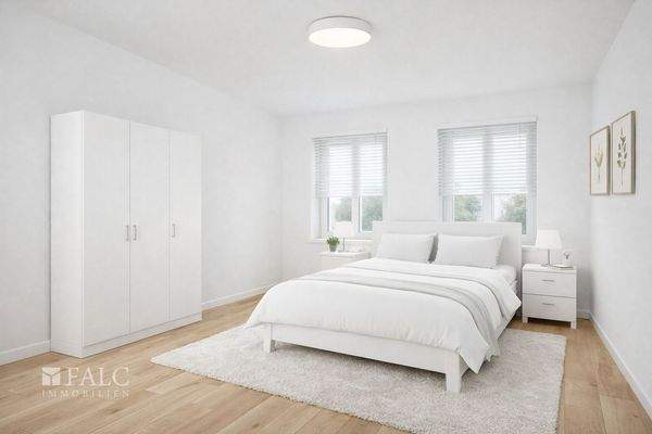 Schlafzimmer - Mögliche Gestaltung nach Renovierung (KI-Visualisierung)