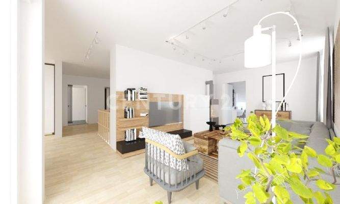 Visualisiert mit weißer Decke und zusätzlichen Zim