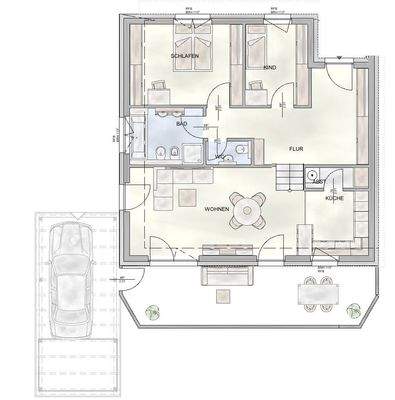 Grundriss_Beispielhafte Möblierung