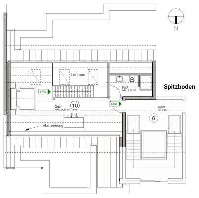 Grundriss Wohnung 10 - Spitzboden