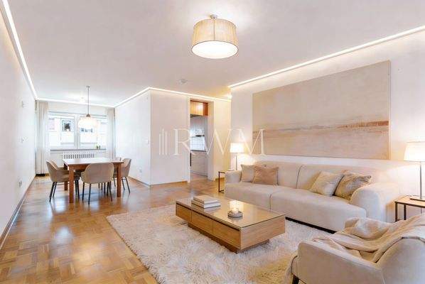 Visualisierung Wohnzimmer und Esszimmer