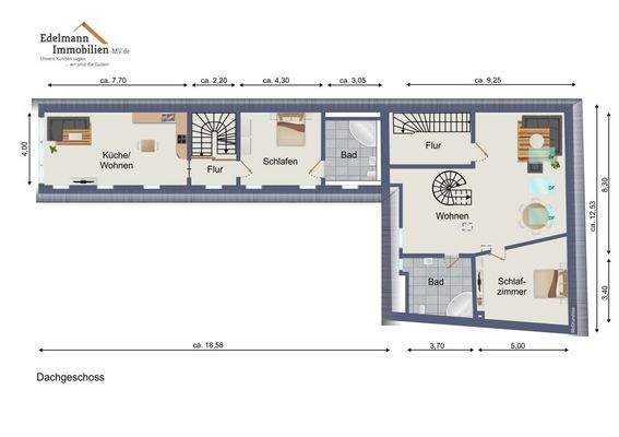 Vorderhaus & Kemlade / 1. Dachgeschoss