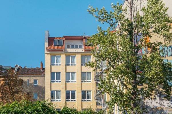 Blick zum Gartenhaus