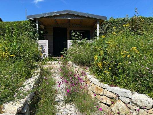 Gerätehaus mit Garten