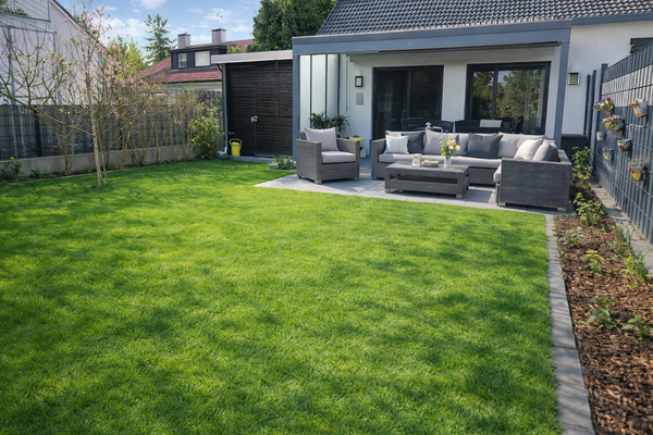 Garten Blick auf Terrasse