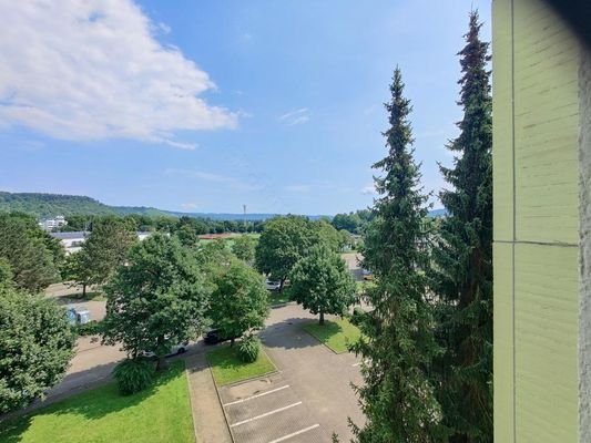 Ausblick von der Küche und dem Schlafzimmer