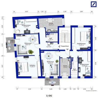 farbiger Grundriss 3. OG