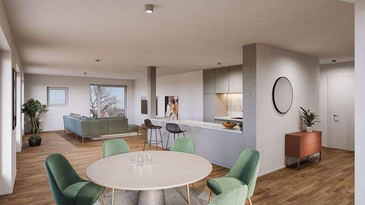 offenes Wohnen-Essen-Küche