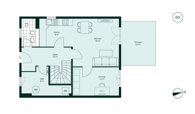 Großzügiges Erdgeschoss mit offener Küche