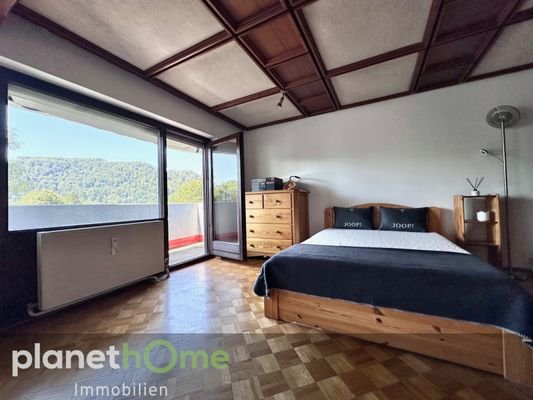 Schlafzimmer mit Panoramblick