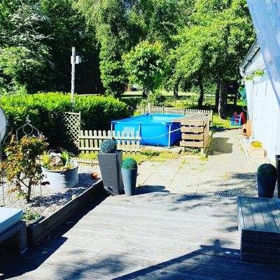 Terrasse mit Pool (Wohnung 1)