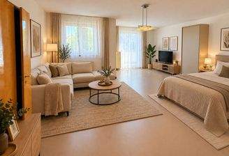 Gestaltungsvorschlag - Wohn u Schlafzimmer möbliert
