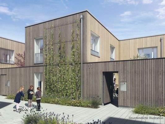 Unverbindliche Illustration der Reihenhäuser