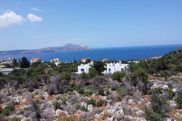 Kreta, Kokkino Chorio: Grundstück mit unverbautem Meerblick zu verkaufen