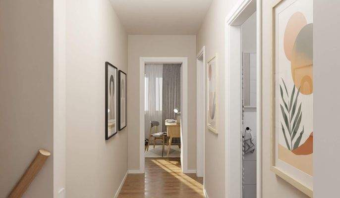 Heller und freundlicher Flur im Obergeschoss