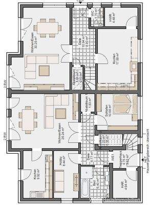 Bebauungsbeispiel Mehrfamilienhaus Erdgeschoss