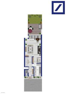 Außenbereich mit Garten und Terrasse