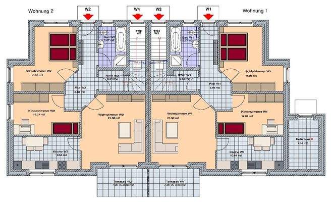 Erdgeschoss Whg. 1 + 2