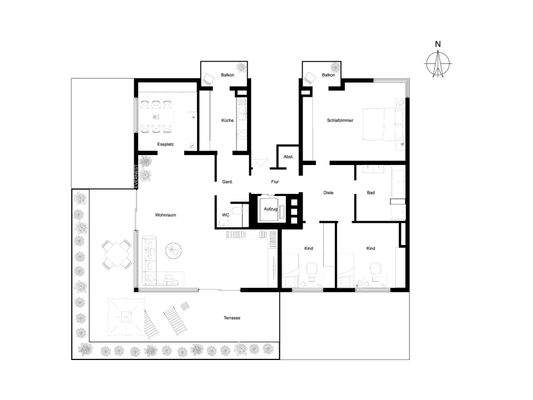 Grundriss Penthouse Wohnung