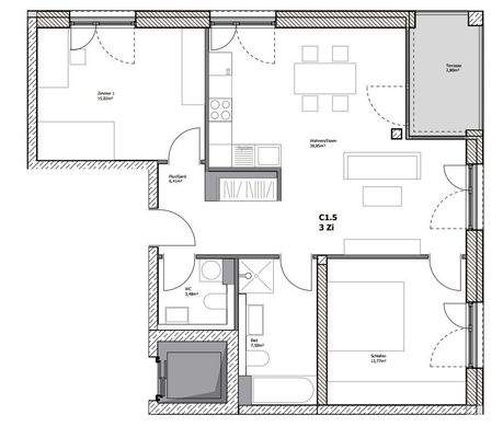 3-Zimmer-Wohnung Ost C 1.5_2.5_3.5_4.5 mit 79,86 q