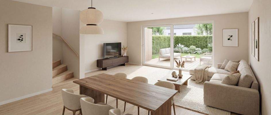 BV Gladbach Visualisierung Wohnbereich Eckhaus