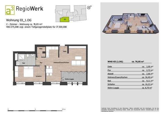 Grundriss Whg. Nr. 3