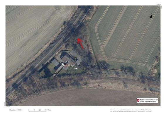 Luftbild markiert