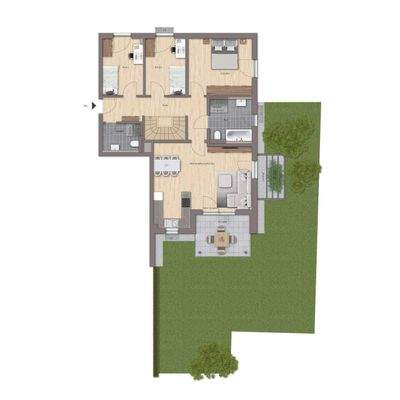 Große EG-Wohnung mit schönem Gartenanteil