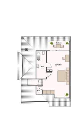 Grundriss Wohnung 3 / Dachgeschoss