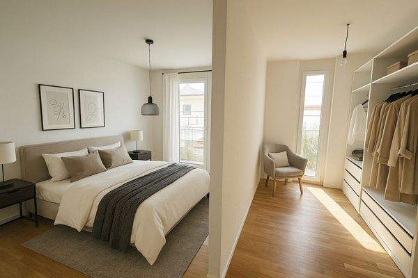 Visualisierung Schlafzimmer mit Ankleide