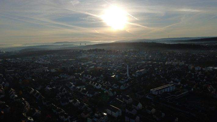 Blick auf Korntal mit Morgensonne