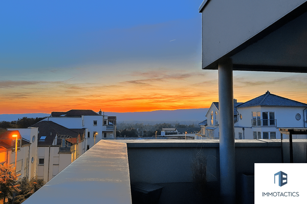 Ausblick bei Sonnenuntergang