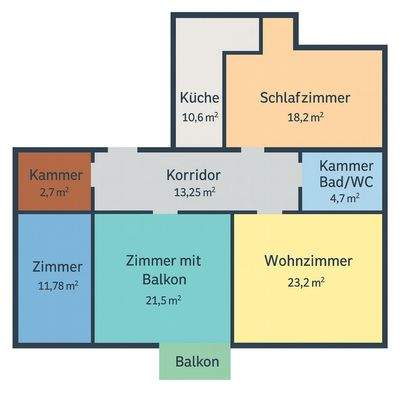 Grundriss - Helle 4 - Raum Wohnung in Historis