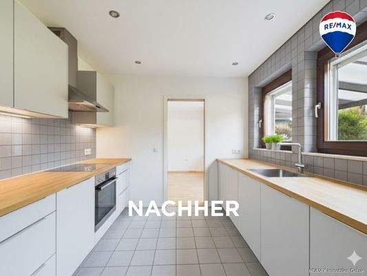 RE/MAX Immobilien DeLux Soppelhaushälfte Mettlach Küche nachher