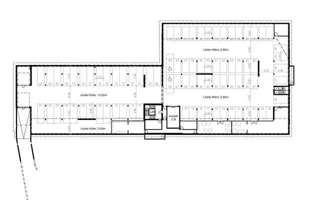 Grundriss Einstellhalle UG