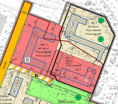B-Plan Auszug - Grundstück mar