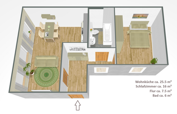 Grundrissskizze Heinrich-Schütz-Str 5 HH 2OGli