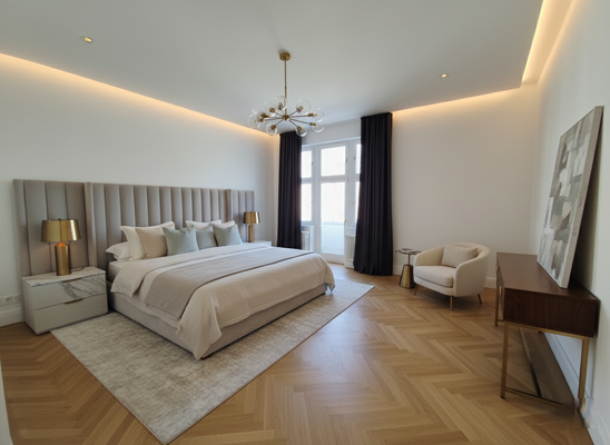 unverbindl. Visualisierung ruhiges Schlafzimmer