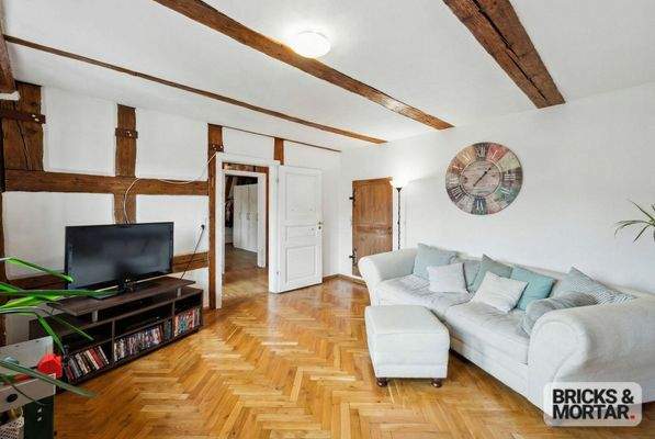 Ebene 1 | Wohnzimmer mit Treppenaufgang Ebene 2