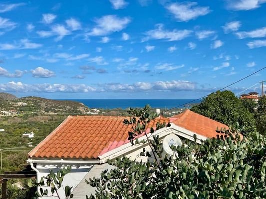 Kreta, Kalo Chorio: Charmantes Landhaus mit Pool, Garten und Meerblick zu verkaufen