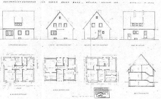 Ansicht Schnitte und Grundrisse